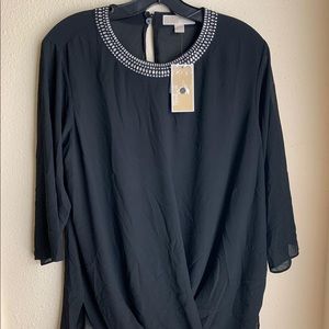 MK black embellished top